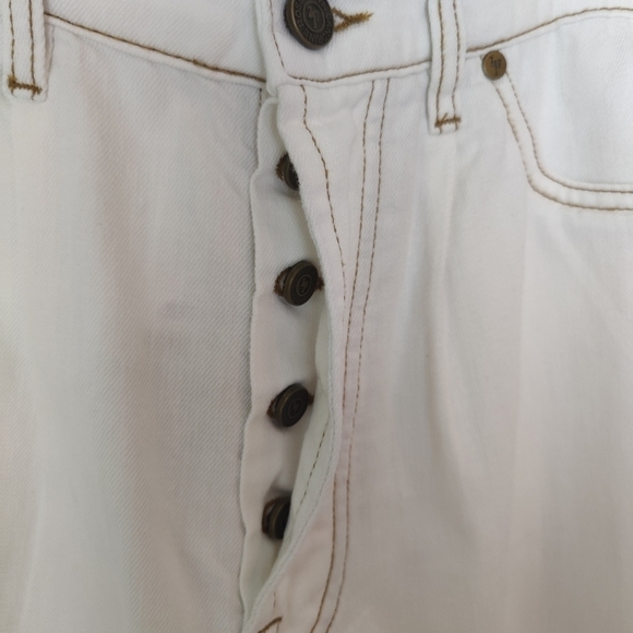 Sandrine Rose X Free People The Fred High Waist White Buckle Pants Size 27 - Picture 7 of 9